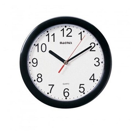 Tick-Tock 8 in. Dia Round Wall Clock with Plastic Face - Black TI92660